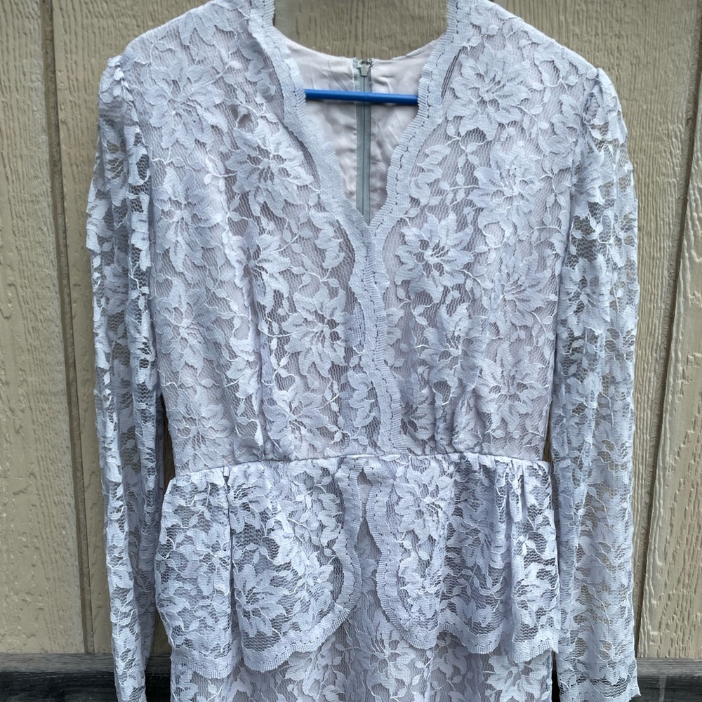 Beautiful Vintage 50/ 60s union made peplum floral lace midi dress